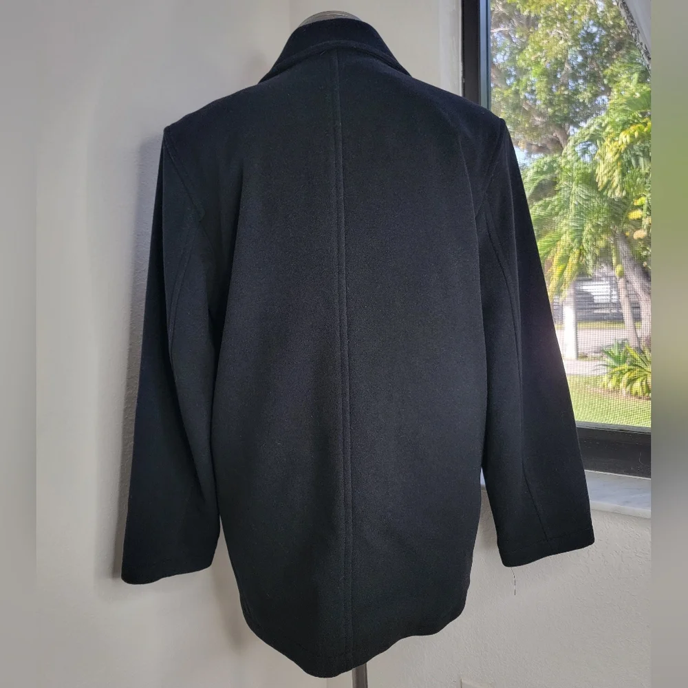 J. CREW Men's Wool Blend Black Peacoat M.